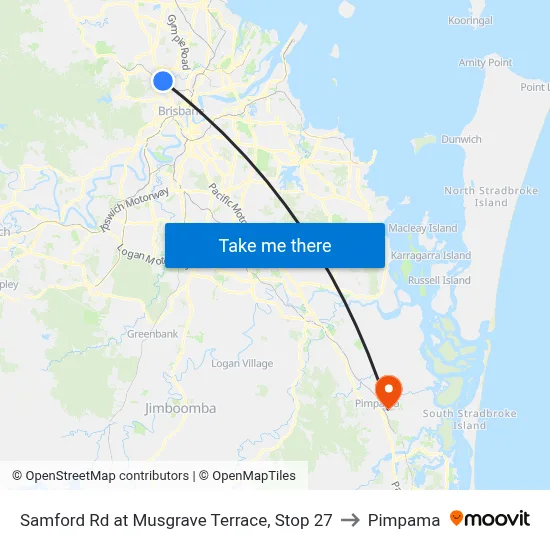Samford Rd at Musgrave Terrace, Stop 27 to Pimpama map
