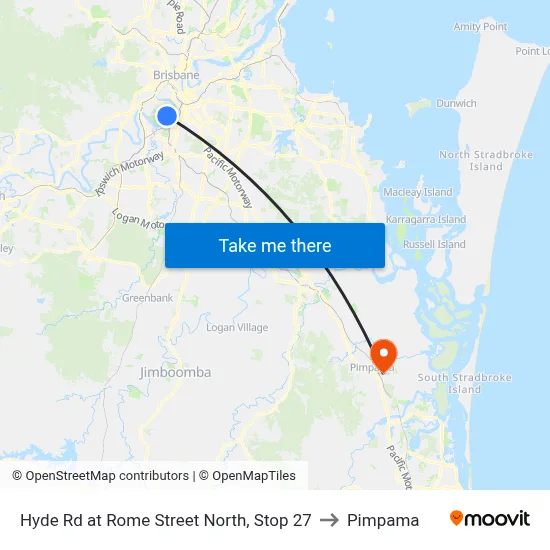 Hyde Rd at Rome Street North, Stop 27 to Pimpama map