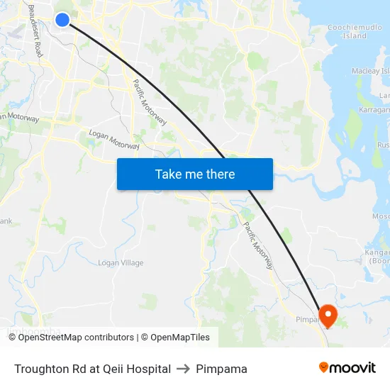 Troughton Rd at Qeii Hospital to Pimpama map