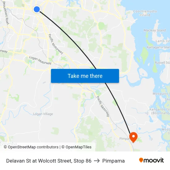 Delavan St at Wolcott Street, Stop 86 to Pimpama map