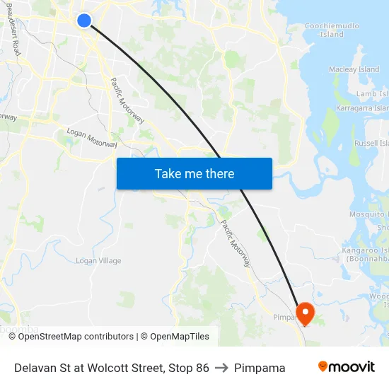 Delavan St at Wolcott Street, Stop 86 to Pimpama map