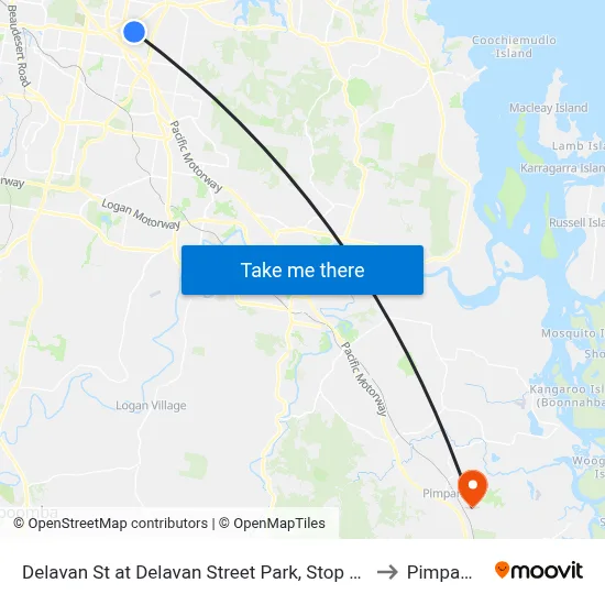 Delavan St at Delavan Street Park, Stop 85 to Pimpama map