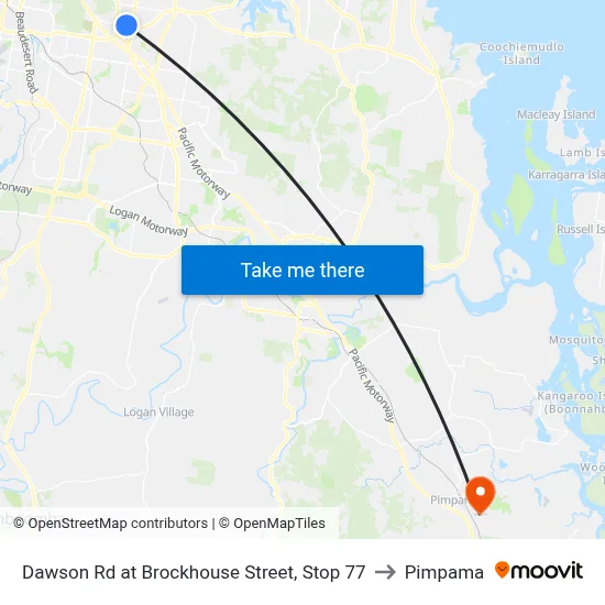 Dawson Rd at Brockhouse Street, Stop 77 to Pimpama map