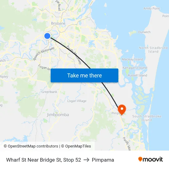 Wharf St Near Bridge St, Stop 52 to Pimpama map