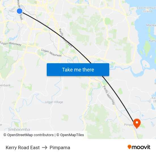 Kerry Road East to Pimpama map