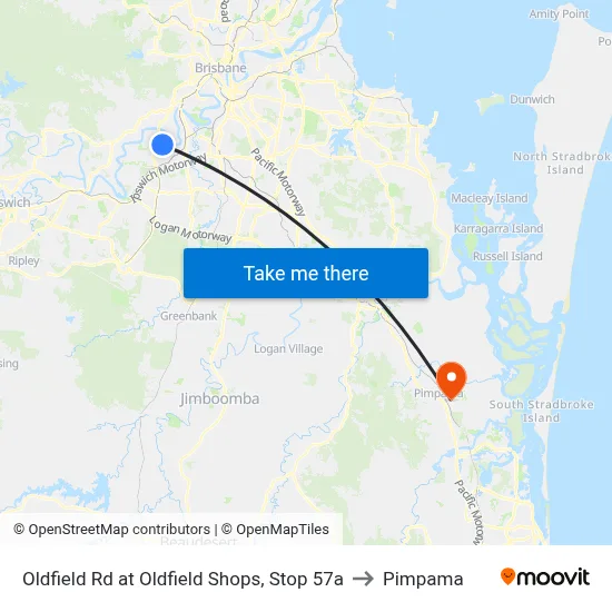 Oldfield Rd at Oldfield Shops, Stop 57a to Pimpama map