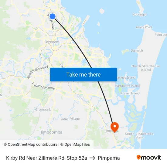 Kirby Rd Near Zillmere Rd, Stop 52a to Pimpama map