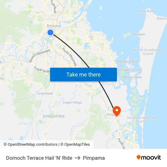 Dornoch Terrace Hail 'N' Ride to Pimpama map