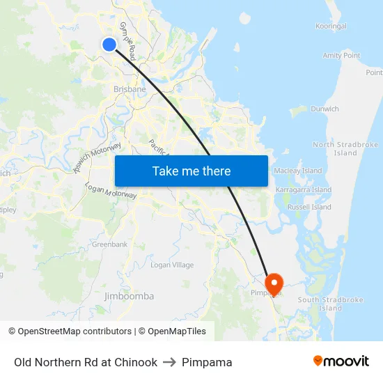 Old Northern Rd at Chinook to Pimpama map