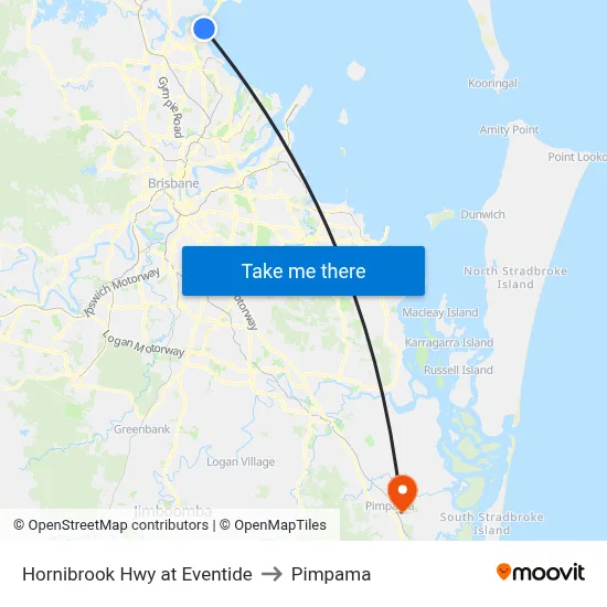 Hornibrook Hwy at Eventide to Pimpama map