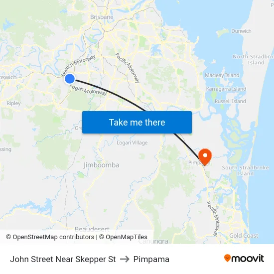 John Street Near Skepper St to Pimpama map