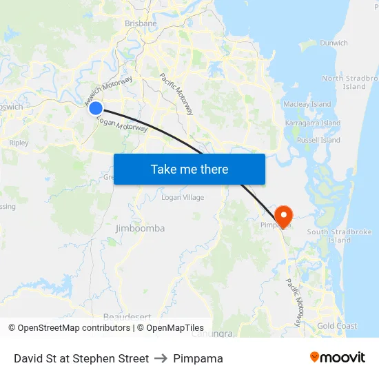 David St at Stephen Street to Pimpama map