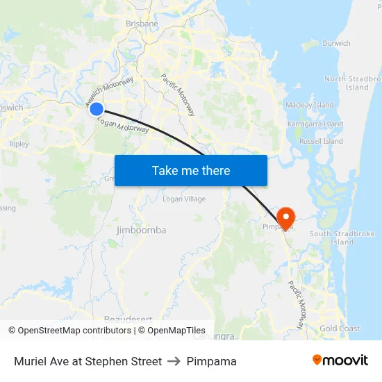 Muriel Ave at Stephen Street to Pimpama map