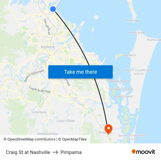 Craig St at Nashville to Pimpama map