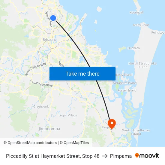 Piccadilly St at Haymarket Street, Stop 48 to Pimpama map