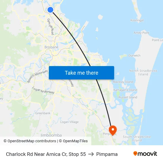 Charlock Rd Near Arnica Cr, Stop 55 to Pimpama map