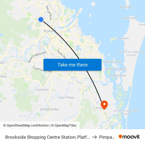 Brookside Shopping Centre Station, Platform C to Pimpama map