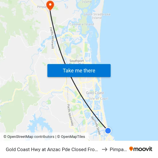 Gold Coast Hwy at Anzac Pde Closed From 21-04-26 to Pimpama map