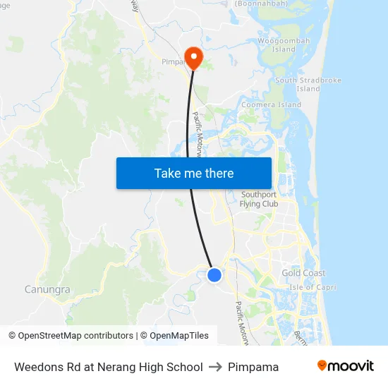 Weedons Rd at Nerang High School to Pimpama map