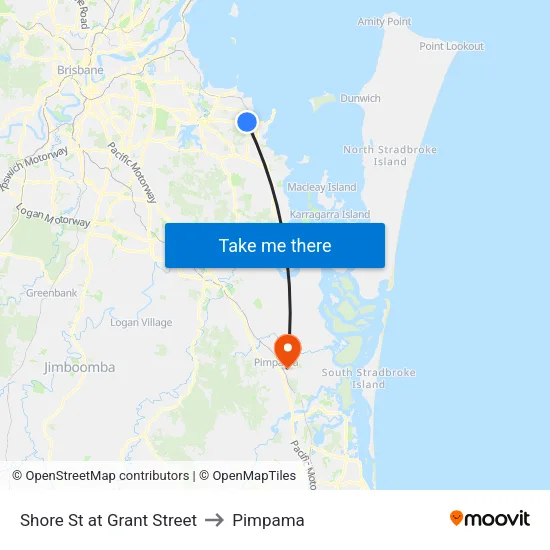 Shore St at Grant Street to Pimpama map