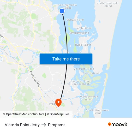 Victoria Point Jetty to Pimpama map