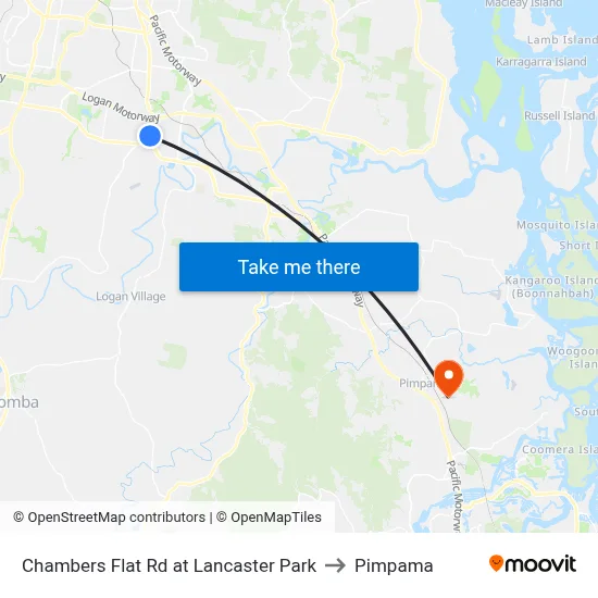 Chambers Flat Rd at Lancaster Park to Pimpama map