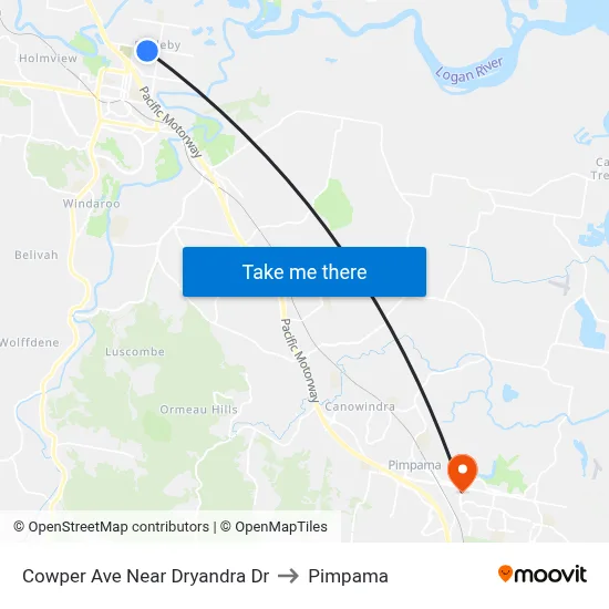Cowper Ave Near Dryandra Dr to Pimpama map