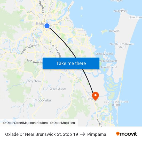 Oxlade Dr Near Brunswick St, Stop 19 to Pimpama map