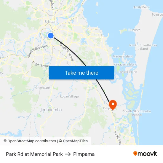Park Rd at Memorial Park to Pimpama map