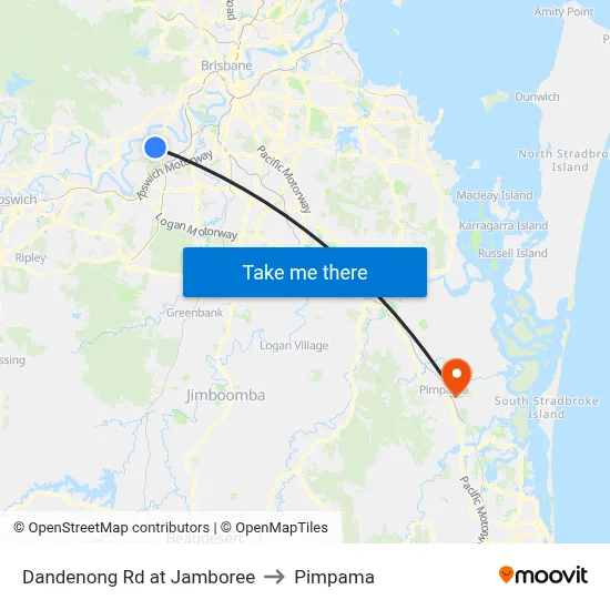 Dandenong Rd at Jamboree to Pimpama map