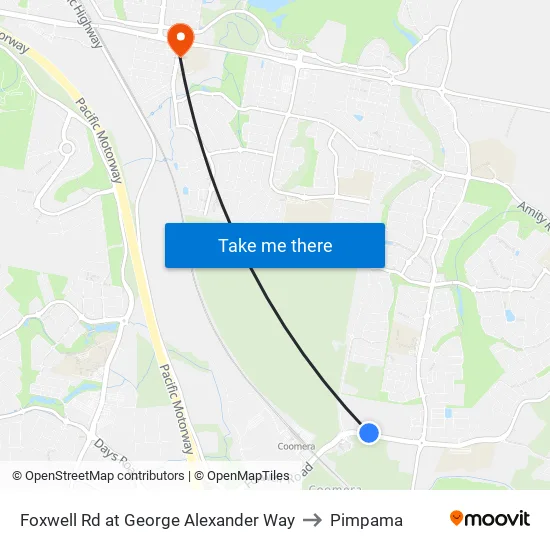 Foxwell Rd at George Alexander Way to Pimpama map