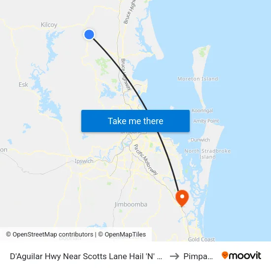 D'Aguilar Hwy Near Scotts Lane Hail 'N' Ride to Pimpama map