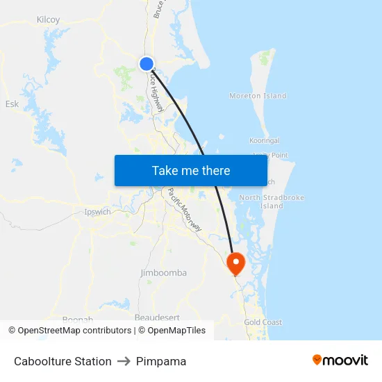 Caboolture Station to Pimpama map