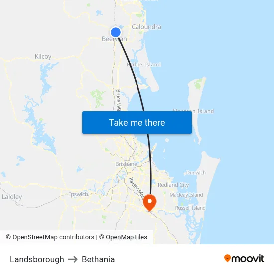 Landsborough to Bethania map