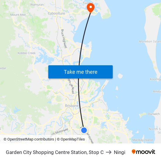 Garden City Shopping Centre Station, Stop C to Ningi map