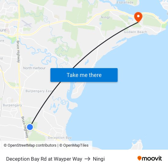 Deception Bay Rd at Wayper Way to Ningi map