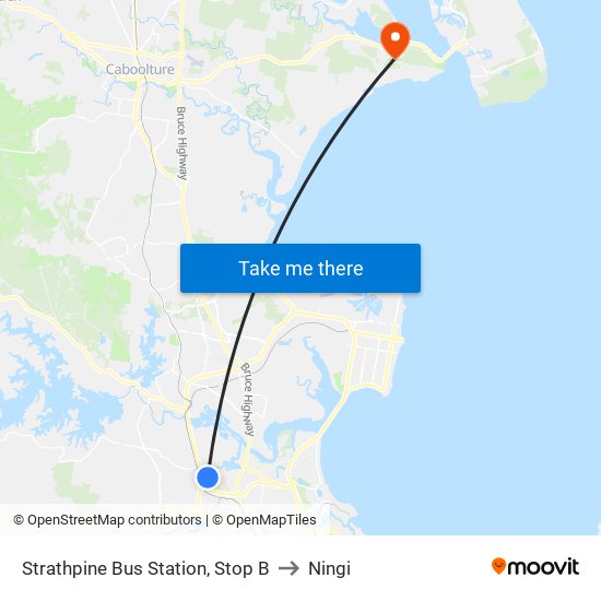Strathpine Bus Station, Stop B to Ningi map