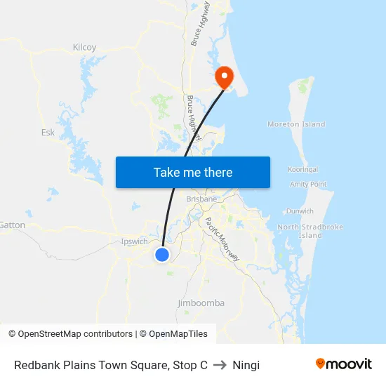 Redbank Plains Town Square, Stop C to Ningi map