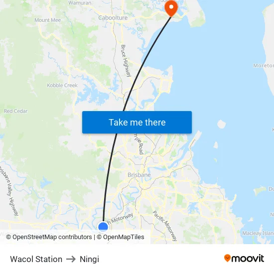 Wacol Station to Ningi map