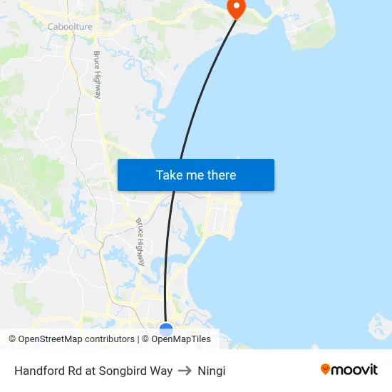 Handford Rd at Songbird Way to Ningi map