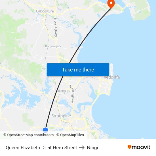 Queen Elizabeth Dr at Hero Street to Ningi map