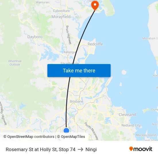Rosemary St at Holly St, Stop 74 to Ningi map