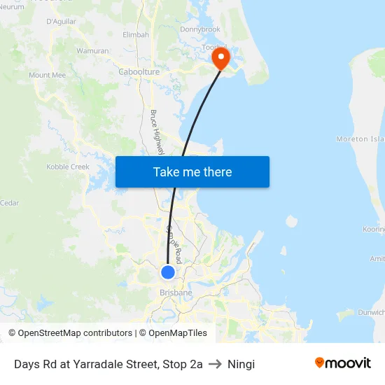 Days Rd at Yarradale Street, Stop 2a to Ningi map