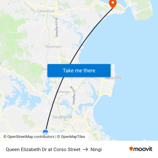 Queen Elizabeth Dr at Corso Street to Ningi map