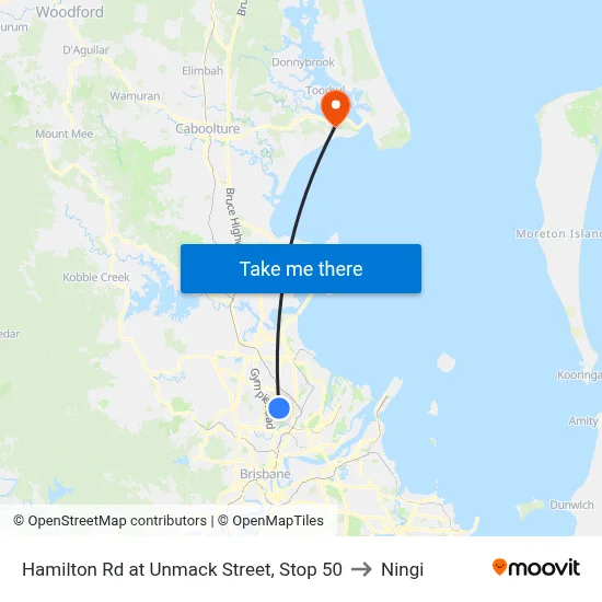 Hamilton Rd at Unmack Street, Stop 50 to Ningi map