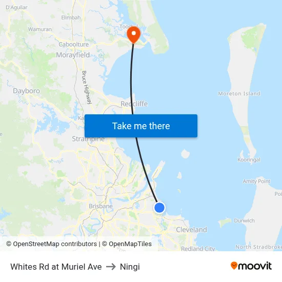 Whites Rd at Muriel Ave to Ningi map