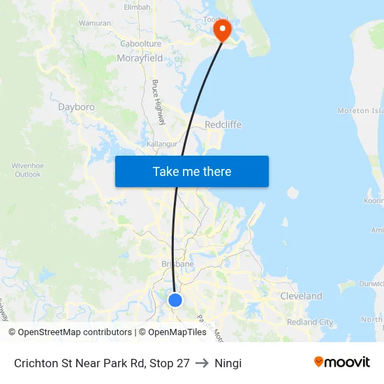 Crichton St Near Park Rd, Stop 27 to Ningi map