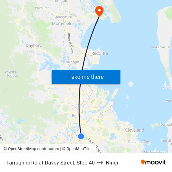 Tarragindi Rd at Davey Street, Stop 40 to Ningi map