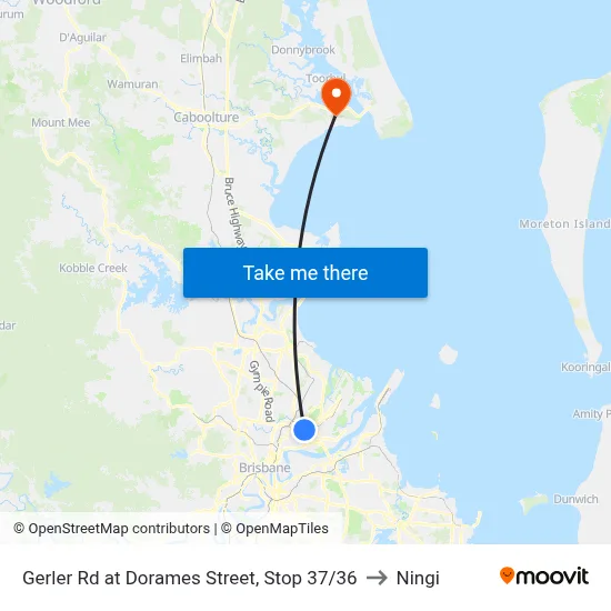 Gerler Rd at Dorames Street, Stop 37/36 to Ningi map