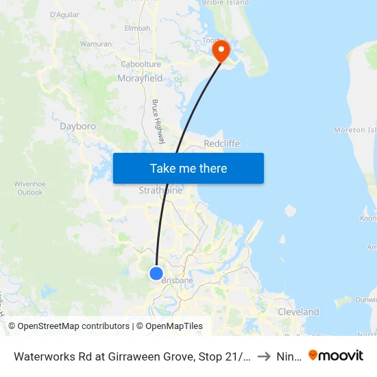 Waterworks Rd at Girraween Grove, Stop 21/22 to Ningi map